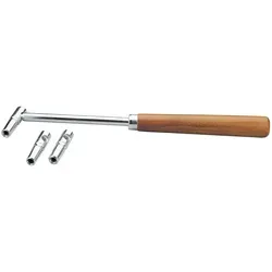 K&M 167 Stimmhammer-Garnitur mit Holzgriff - Stimmgeräte - Praktisches Set mit drei Einsätzen für eine schonende und unkomplizierte Klavierstimmung, ideal für Anfänger und Profis.