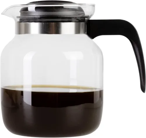 wenco Glaskanne 1,25 l - Vielseitige Kaffeekanne für Heiß- und Kaltgetränke - Kaffeekannen aus hitzebeständigem, bruchsicherem Glas (1,25 l) mit praktischem Deckel und Ausguss-Öffnung. Ideal für Tee, Kaffee und mehr, spülmaschinenfest und benutzerfreundlich.