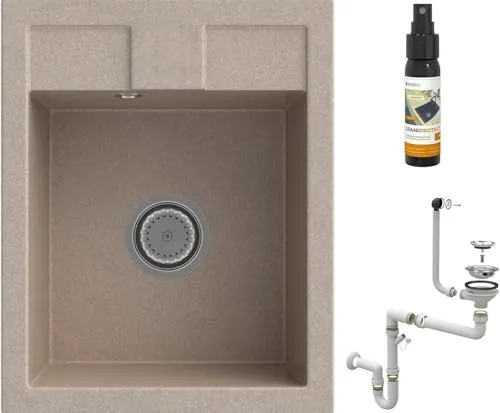 Granitan Granitspüle BEST - Dunkelbraun 500 x 400 mm - Sanitäranlagen & Zubehör - Hochwertige Granitspüle in elegantem Dunkelbraun, robust und pflegeleicht, ideal für kleine Küchen und einfache Montage.