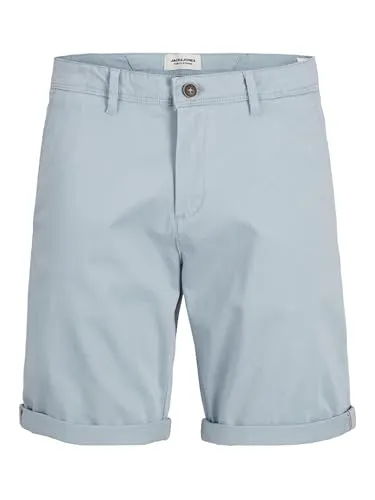 Jack & Jones Chinoshorts JPSTBOWIE mit Aufschlag in Grau - Herren-Shorts aus 98% Baumwolle, elastisch und modisch, ideal für warme Tage mit praktischen Eingrifftaschen und schmaler Passform.