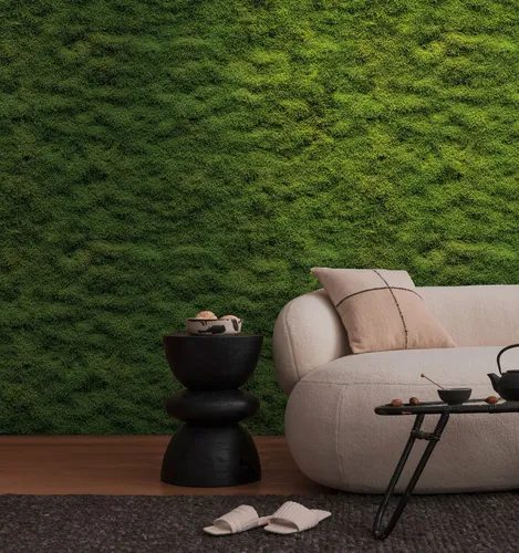 living walls Fototapete THE WALL III - Mooswand Tapete - Fototapete mit natürlichem Mooswand-Design, ideal für Schlafzimmer, Küche oder Wohnzimmer. Leicht zu verarbeiten und rückstandslos abziehbar.