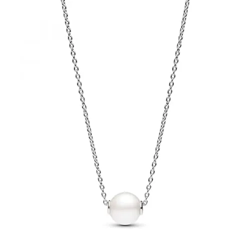 PANDORA Timeless Collier-Halskette mit Süßwasserzuchtperle - Hochwertige Kette aus Sterling Silber mit behandelter Süßwasserzuchtperle und Cubic Zirkonia. Perfekt für besondere Anlässe oder den Alltag – ein zeitloses Schmuckstück der PANDORA Timeless Kollektion.