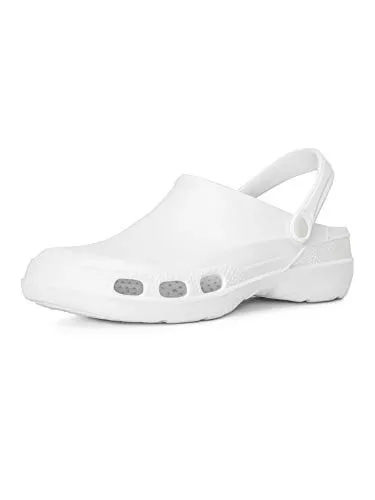 Ladeheid Damen und Herren federleichte Eva Clogs LA-885 (Weiß, 36 EU)