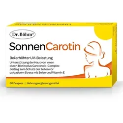 DR.BÖHM SonnenCarotin Dragees 60 St. - Sonnenunterstützung - DR.BÖHM SonnenCarotin Dragees 60 St. für die tägliche Unterstützung der Haut. Praktische Dragees in geprüfter Qualität, ideal für sonnige Tage.