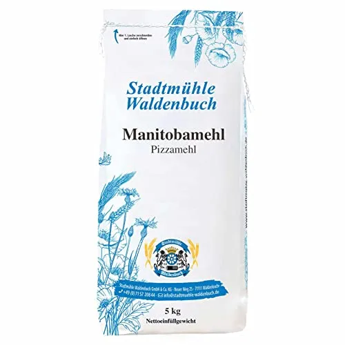Stadtmühle Waldenbuch Manitoba Mehl - Weizenmehl Tipo 0, Pizzamehl, 5 kg