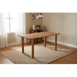 Esstisch Graz – Massivholz Akazie mit Baumkante 160 x 85 cm - Der Esstisch Graz aus massivem Akazienholz mit echter Baumkante bringt natürliche Eleganz in Ihr Zuhause. Das stilvolle U-Gestell sorgt für Stabilität und Beinfreiheit – ideal für gesellige Momente!