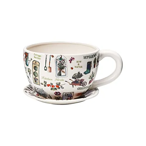 BUTLERS Blumentopf XXL mit Untertasse - Pflanzgefäß aus Keramik 30x23x15 cm - Vielseitiger XXL-Pflanztopf für Garten und Küche, ideal für Blumen und Kräuter. Robuste Keramik mit passender Untertasse sorgt für saubere Bewässerung und setzt Ihre Pflanzen stilvoll in Szene.