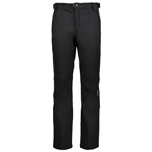 CMP Softshellhose für Herren - Schwarz, Größe 48, wasserdicht und atmungsaktiv mit weichem Fleece-Innenfutter
