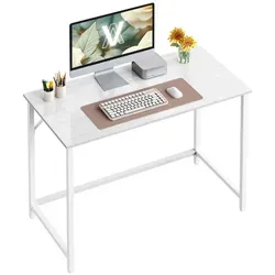 VASAGLE Schreibtisch Computertisch 100 cm, moderner Stil in Weiß - Kinderschreibtisch mit robustem Stahlgestell, ideal für ein stilvolles und funktionales Arbeitsumfeld für Kinder. Selbstmontage mit einfacher Anleitung.