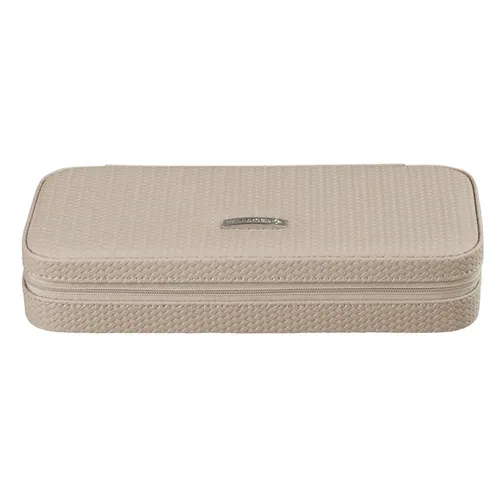 WINDROSE Corbello Charmbox Schmuckschatulle in Taupe Beige - Elegante Schmuckschatulle in Taupe Beige, gefertigt aus hochwertigem Polyurethan und Polyester. Perfekt zur stilvollen Aufbewahrung Ihrer Schmuckstücke.