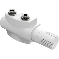 Heilmetz Multiblock Ventil-Armaturen Set für Heizkörper mit Thermostat – Weiß - Multiblock Set für Heizkörper-Anschlussarmatur mit Thermostat und Abdeckung. Ideal für einfache Montage und effiziente Wärmeverteilung in Wohnräumen. Flexibel in Eck- und Durchgangsform einsetzbar.