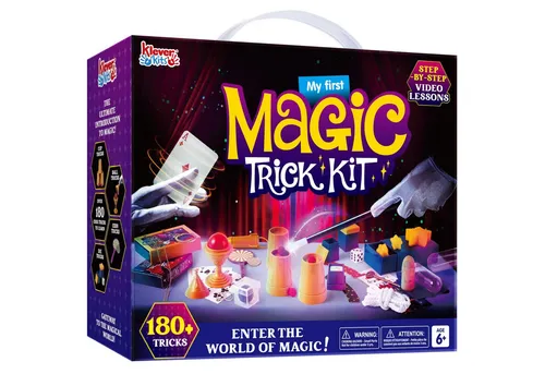 Klever Kits Zauberkasten für Kinder ab 6 Jahren - Zaubertricks Set mit über 180 Tricks und Video-Lektionen, fördert Kreativität und Selbstvertrauen – das perfekte Geschenk für kleine Magier!