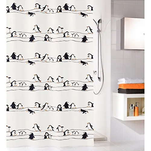 OBI .Pinguin Multicolor Duschvorhang 180 x 200cm. Ökoplast 100% PEVA