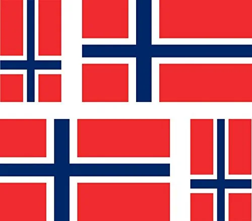Akachafactory 4 x Aufkleber Sticker Auto, Motorrad, Koffer pc norvegie Flagge Norwegen