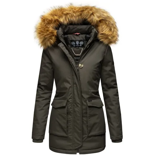 NAVAHOO Damen Edler Wintermantel Parka mit edlem Fellimitat Schneeengel Princess