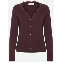 Cardigan ROSEMUNDE "Laica lace cardigan" – Feminin und warm - Strickjacke für Damen, aus 70% Wolle und 30% Kaschmir, mit Spitzeneinsatz und Perlenknöpfen. Ideal für stylische Looks im Büro oder beim Kaffee mit Freunden.