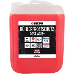 TECPO Kühlerfrostschutz G12+, 10 Liter - Hochleistungs-Kühlerfrostschutz für Autos, schützt zuverlässig bis -40 °C vor Frost, Überhitzung und Korrosion – gebrauchsfertig für den ganzjährigen Einsatz.