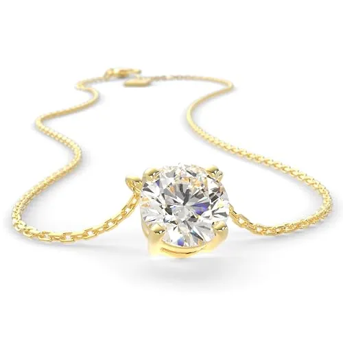 SERASAR Gold Kette Damen Schmuck 585 Halskette Echtgold für Frauen Stein Anhänger Schlicht Diamant Muttertagsgeschenk 30 geburtstag