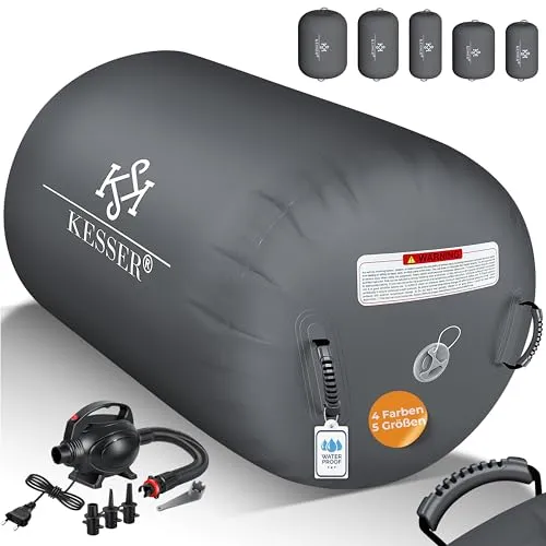KESSER Gymnastikmatte - Aufblasbare Air Roll Airtrack - Sportmatten mit Tragetasche, ideal für Gymnastik und Fitness, bietet Komfort und Flexibilität für ein optimales Trainingserlebnis.