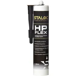 STALOC HPFLEX Konstruktionsklebstoff - schwarz - Hochleistungs-Konstruktionsklebstoff für Metall-, Glas- und Fassadenbau, 380% Zugdehnung, feuer- und rauchbeständig, ideal für extreme Bedingungen.