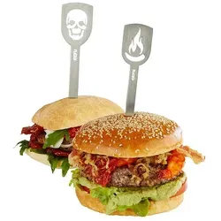 Hamburger-Spieße TORRO 2 Stück (Totenkopf/Flamme)