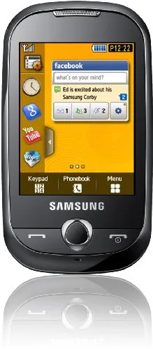 Samsung Corby S3650 Handy (Touchscreen, 2MP Kamera, MP3-Player) Chrome-Yellow