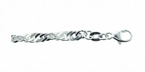 Adelia´s Silberarmband Damen 925 Silber Singapur Armband 18,5 cm Ø 3,5 mm, Silberschmuck für Damen