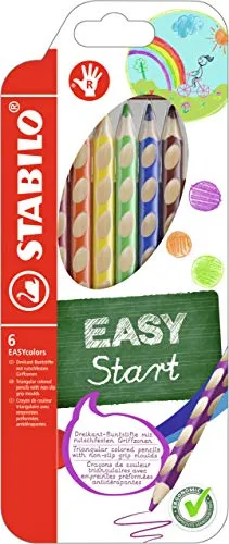 STABILO - Ergonomischer dicker Buntstift für Rechtshänder - EASYcolors - 6er Pack