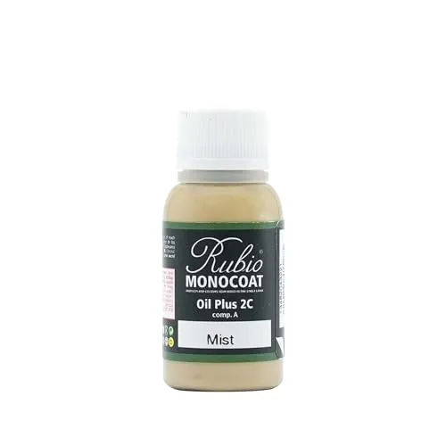 Rubio Monocoat Oil Plus 2C, Leinöl als ökologischer Holzschutz für den Innenbereich, schnell trocknendes Holzöl zur Holzbehandlung - Mist, 20 ml