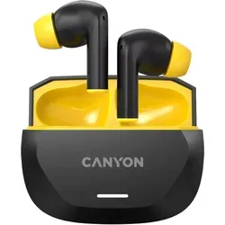 Canyon Kabellose Kopfhörer HEXAGON 7 TWS - ANC+ENC, Kabellose Aufladung - Kopfhörer mit Active Noise Cancelling und Environmental Noise Cancellation, bis zu 6,5 Stunden Spielzeit, ideal für ungestörtes Hören unterwegs.