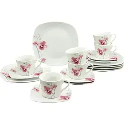 CreaTable Tafelservice Amelie Aiko 18-tlg. für 6 Personen - Elegantes Porzellan-Kaffeeservice, spülmaschinenfest und mikrowellengeeignet, ideal für stilvolle Kaffeerunden.
