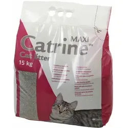Catrine MAXI Katzenstreu 15 kg - Hochwertige Klumpstreu - Praktische und hygienische Katzenstreu mit hervorragender Saugkraft. Ideal für bis zu 6 Wochen Nutzung und 99 % staubfrei. Perfekt für ein angenehmes Zuhause für Ihre Katze.