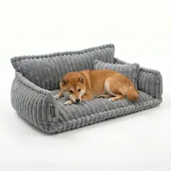 Haustiersofa 'Chaffar' XL - Lichtgrau (120cm) - Hundebetten - Das stilvolle Sofa bietet optimalen Komfort für große Hunde und wird zum Lieblingsplatz deines Haustiers.