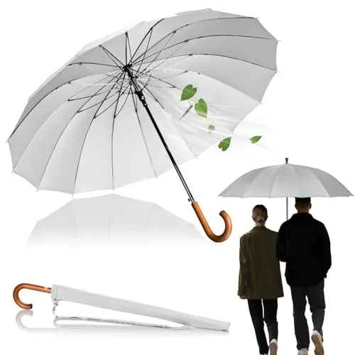 Logan & Barnes Stockregenschirm Edinburgh - Stockschirm für stürmisches Wetter, mit gummierter Spitze für optimale Stabilität und Schutz. Ideal für Herren und Familien, bietet er auch UV-Schutz.