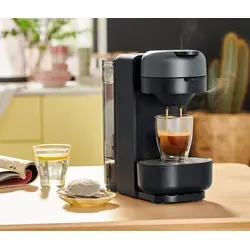 TCHIBO "Call Me Pad" Padmaschine Graphite - Padmaschine für schnellen Kaffeegenuss, leise und einfach zu reinigen, mit To-go-Becher Taste für unterwegs.