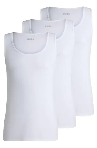 BOSS TankTop3P RibClassic - Hochwertige Herren Tops aus 100% Baumwolle, ideal für Komfort und lässigen Stil im Alltag.
