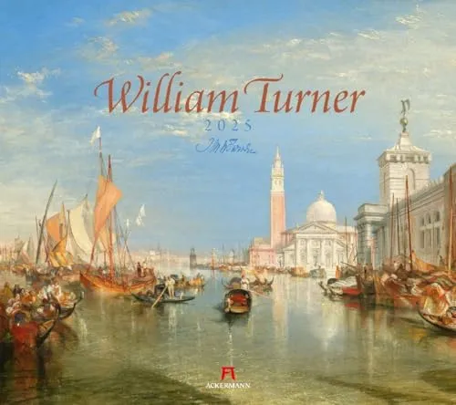 William Turner Kalender 2025 - Kunstkalender im Querformat - Wandkalender (54x48 cm) im romantischen Impressionismus-Stil, umweltfreundlich und mit hochwertigem Druck für Kunstliebhaber.