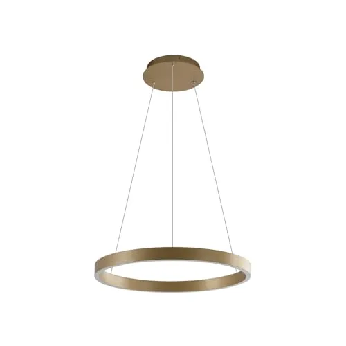 Lucande Smart LED-Hängeleuchte Yonam, gold, 1-flammig - Pendelleuchte mit modernem Design, dimmbar und steuerbar via Fernbedienung oder Tuya App – ideal für stimmungsvolle Beleuchtung in jedem Raum.