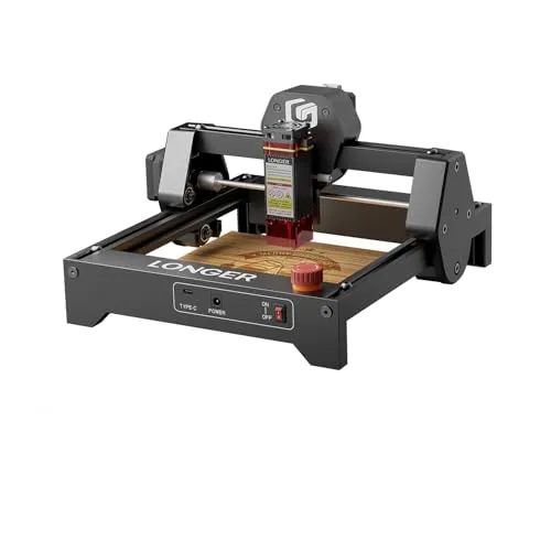 LONGER Ray5 Mini Lasergraviermaschine, Hochgeschwindigkeits-Lasergravur mit Wi-Fi, Not-Aus Sicherheitsfunktion, CNC DIY für Holz, Metall, Acryl und Leder, 3.5W, Arbeitsbereich 140 × 130 mm