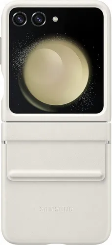 Samsung Flap Eco-Leather Case EF-VF731 für Galaxy Z Flip5 - Klapphülle mit starkem Schutz für das Galaxy Z Flip5, schützt Scharnier und bietet angenehmen Halt. Passt perfekt und lässt sich leicht verstauen.