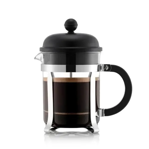 Bodum French Press Kaffeebereiter 0,5 L (4 Tassen) – Modell 1914-01-1 – Klassischer Kaffeezubereiter aus hitzebeständigem Glas & Edelstahl