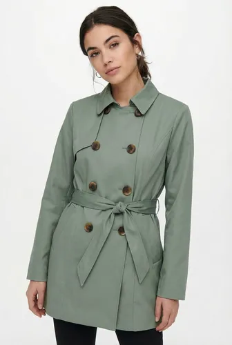 ONLY Trenchcoat ONLVALERIE TRENCHCOAT OTW NOOS in Grün (S) - Stylischer Trenchcoat für Damen in trendigem Laurel Wreath. Pflegeleicht und schnell trocknend, ideal für jeden Anlass. Mit figurumspielendem Schnitt und praktischen Taschen.