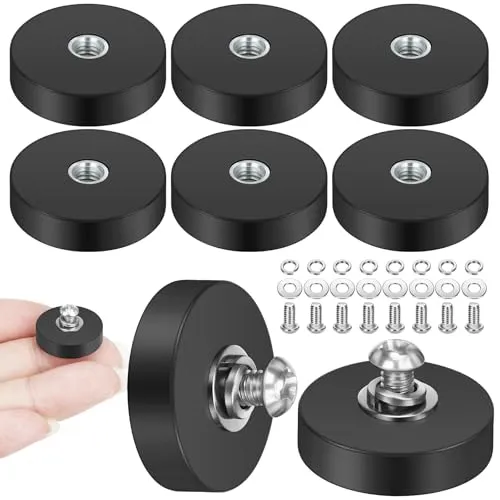 Neodym Magnet Gummiert 22mm mit M4 Flachem Faden - Extra starker 22mm Neodym Magnet mit 5,5 kg Haftkraft. Ideal für Werkstätten und Fahrzeuge. Die gummierte Oberfläche schützt empfindliche Flächen und sorgt für sicheren Halt.