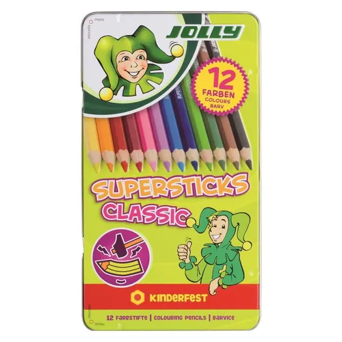 JOLLY SUPERSTICKS CLASSIC KINDERFEST Buntstifte farbsortiert, 12 St.