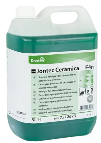 TASKI Jontec Ceramica F4n Fußbodenreiniger 2 x 5L - Effektiver Bodenreiniger für unbeschichtete Keramikböden, reinigt streifenfrei und hinterlässt einen frischen Duft. Ideal für den professionellen Einsatz und schnelle Trocknung.