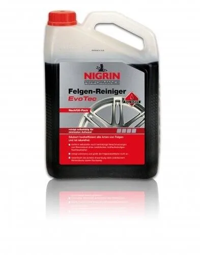 Nigrin EvoTec Felgenreiniger 3 Liter - Effektiver Felgenreiniger für strahlend saubere Felgen, entfernt selbst hartnäckigen Schmutz und Bremsstaub, ideal für Auto-Enthusiasten.