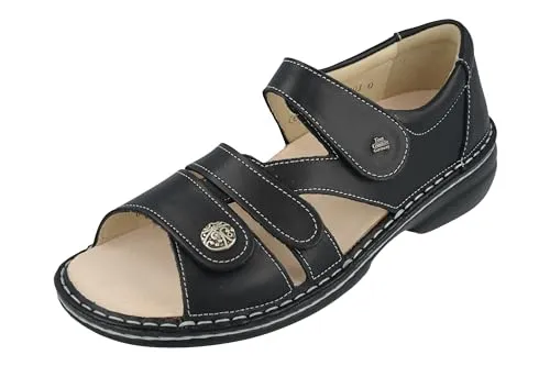FinnComfort FINN COMFORT Biella-Soft Damen Sandale schwarz NappaSeda Glattleder - Elegante Damen Sandale mit hochwertigem Nappaleder für stilvolles Tragen. Herausnehmbares Fußbett und verstellbarer Klettverschluss für individuellen Komfort. Ideal für den täglichen Einsatz.