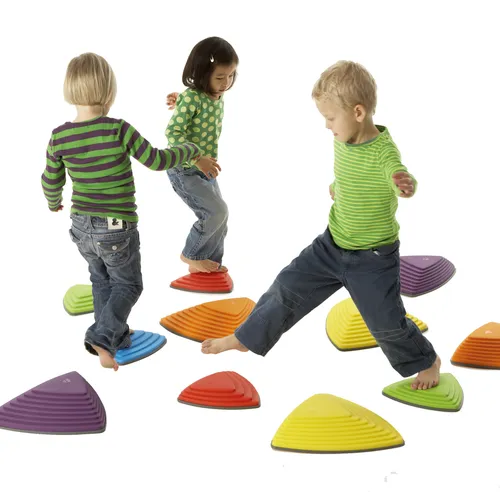 Gonge Flussteine - Kinder Spielen Gleichgewicht und Koordination - Motorikspielzeug für die Entwicklung von Gleichgewicht und Körperwahrnehmung in bunten Farben.