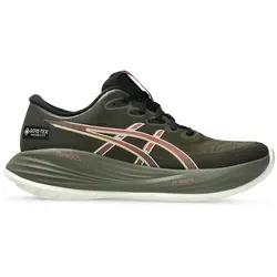 ASICS Gel-Cumulus 27 GTX Neutralschuh Damen - Oliv/Koralle, Größe 37 - Zuverlässiger Laufschuh für jedes Wetter mit wasserdichter Gore-Tex Membran und ausgezeichneter Dämpfung. Ideal für komfortable und flexible Lauftrainings.