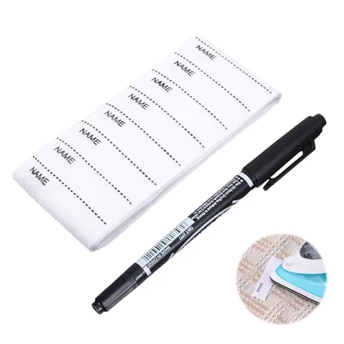 Stück ​​Namensschilder für Kleidung​​ ​​Namensaufkleber Kinder​​, Namensetiketten Wäscheetiketten mit Stift Bügeletiketten​​ 1,5x5,5 cm (0,6x2,17 In) für Schule Pflegeheime Kindergarten 200